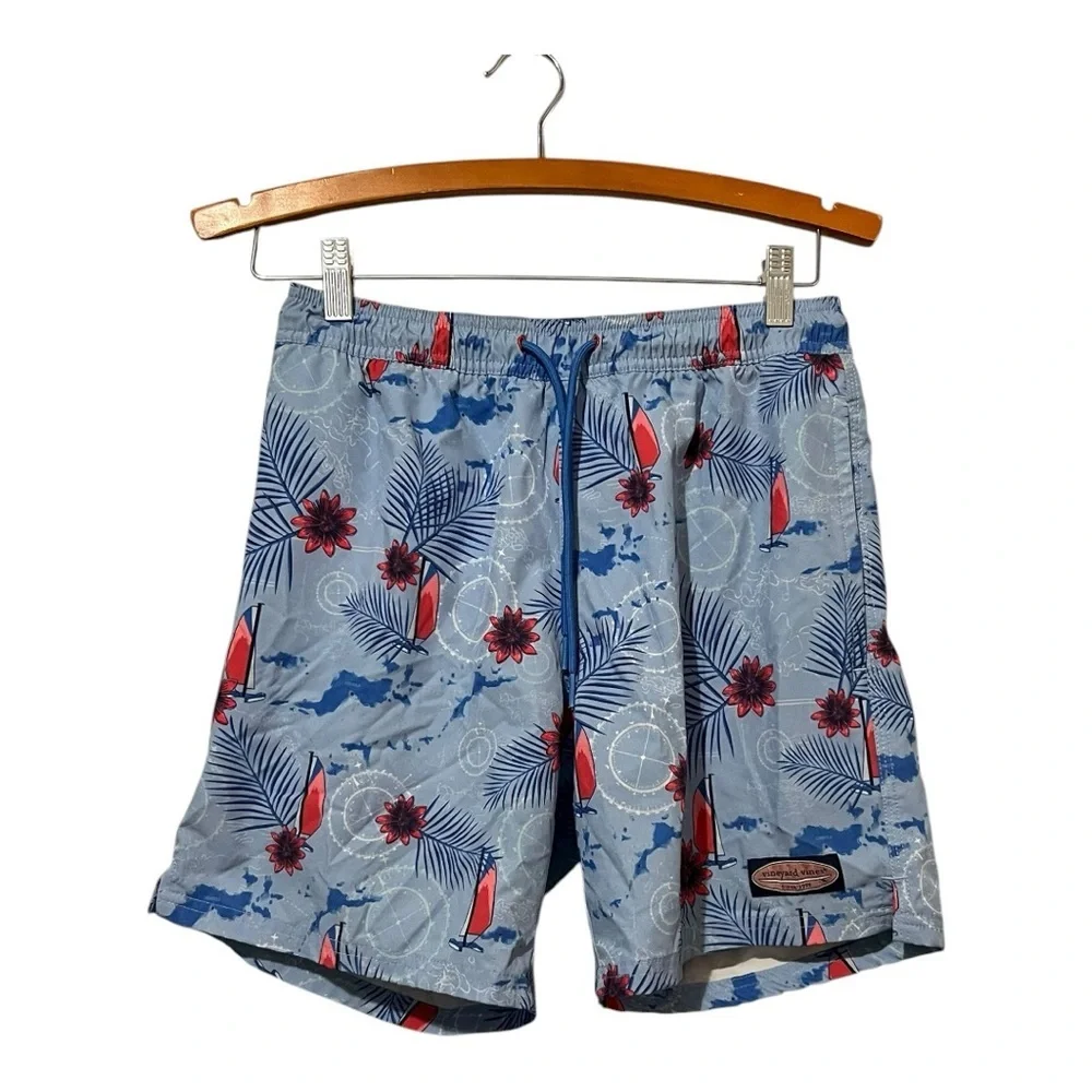 Vineyard Vines Swim Trunks Men's XS Sailboat Print Pockets